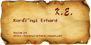 Korényi Erhard névjegykártya